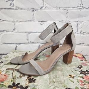 Joie Grey Suede Block Heel Sandals